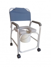 Silla Cómodo Ducha de Aluminio Funda Gris