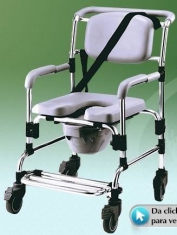 Silla Cómodo Ducha de Aluminio de Lujo con Ruedas